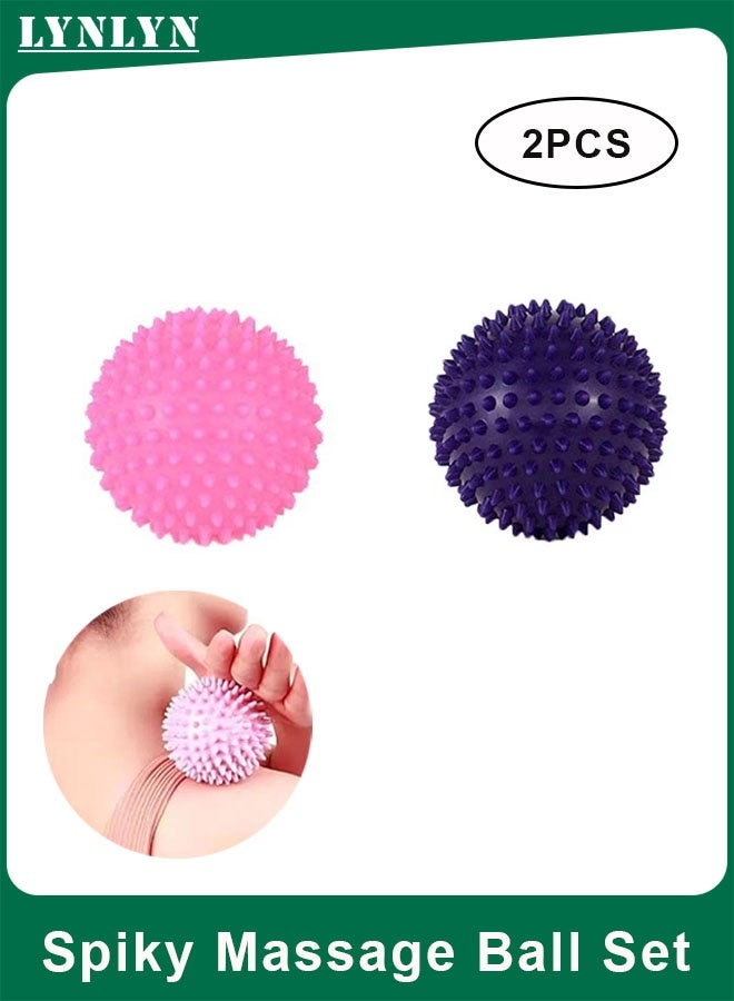 LYNLYN 2pcs Spiky Massage Ball Set, Foot & Body Massage Balls for Muscle Relaxation, Grip Training and Daily Recovery (7.5CM) - Image 1